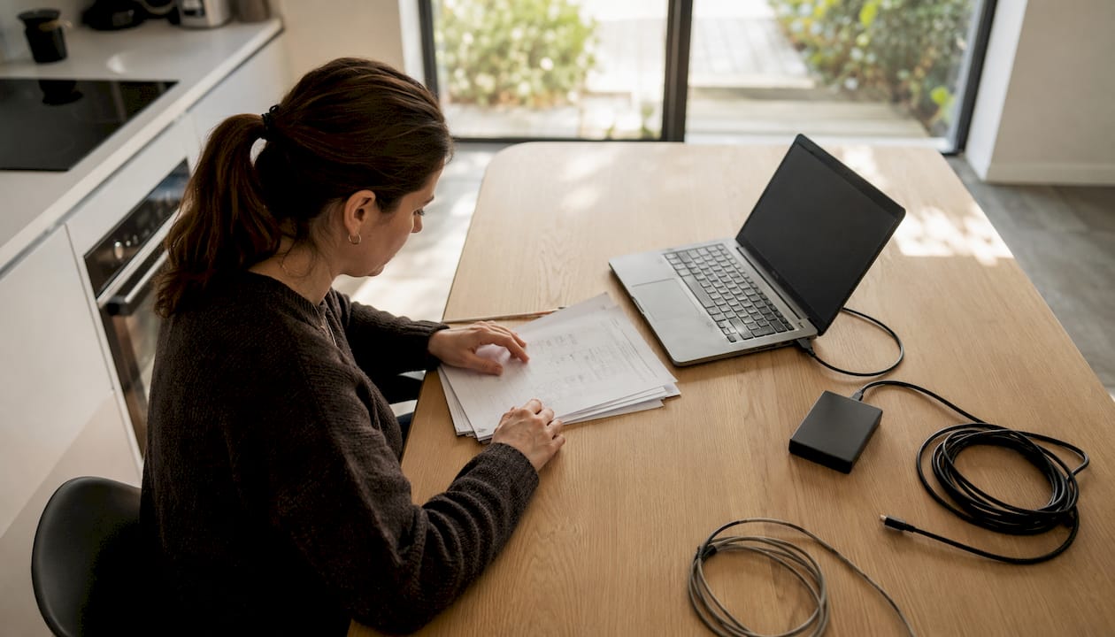Een IT-expert controleert de digitale beveiliging op kantoor.