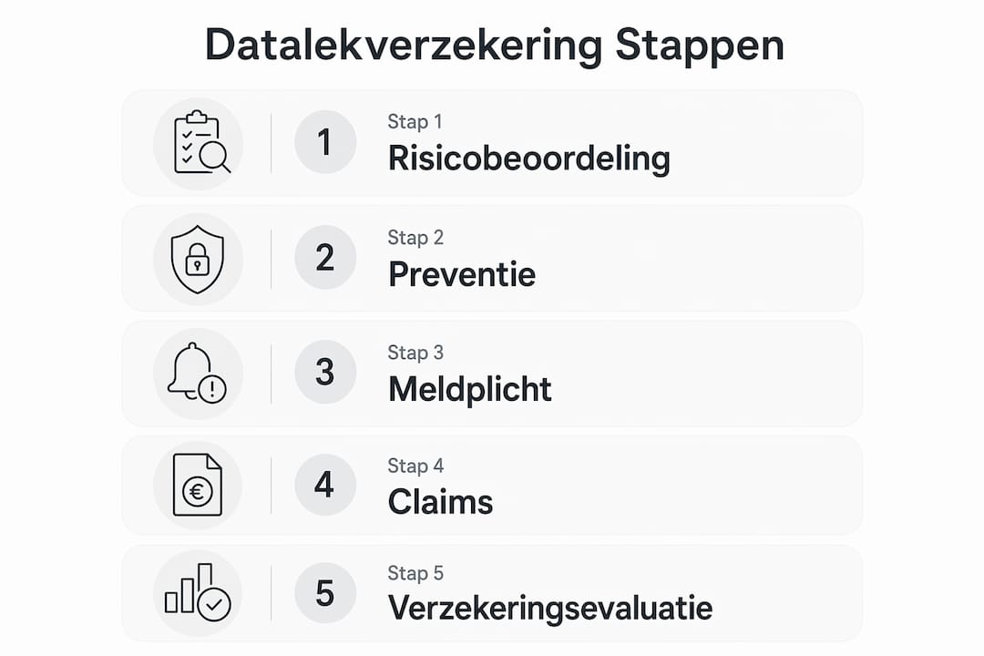Infographic: stappenplan voor het afsluiten van een datalekverzekering