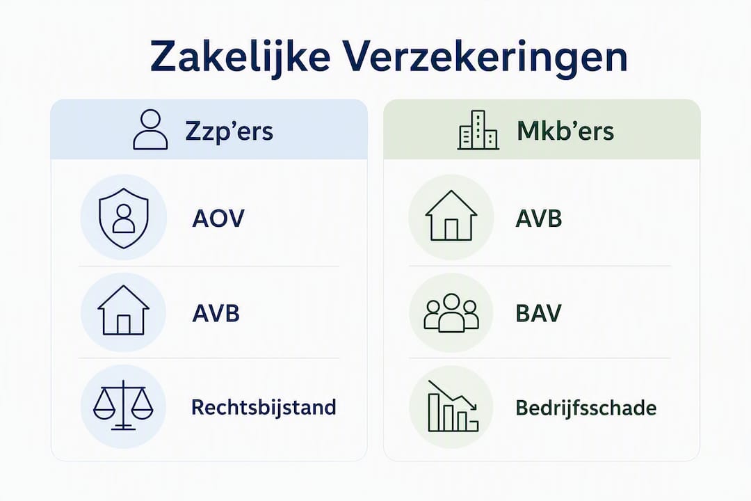 Overzicht van zakelijke verzekeringen voor ondernemers en mkb
