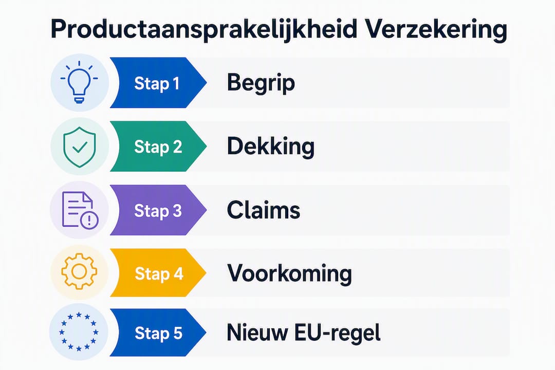 Infographic: zo werkt een productaansprakelijkheidsverzekering stap voor stap