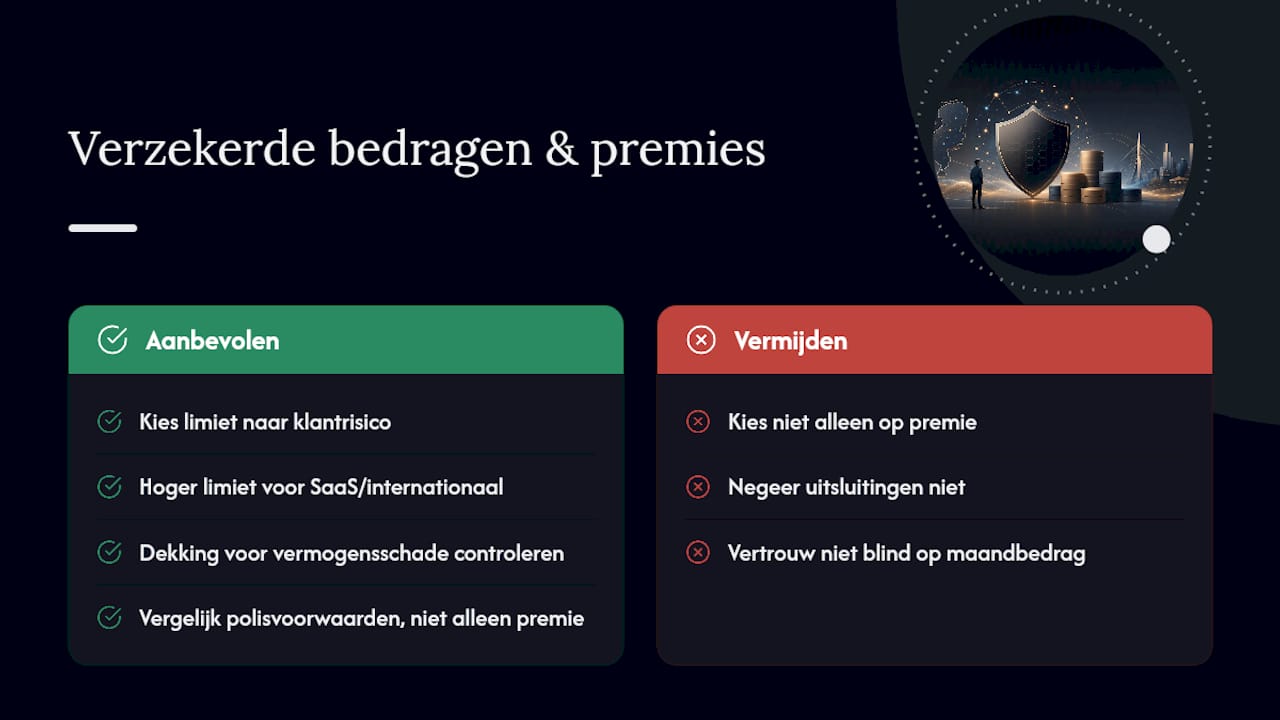 Welke verzekerde bedragen en premies zijn gangbaar? — overview diagram