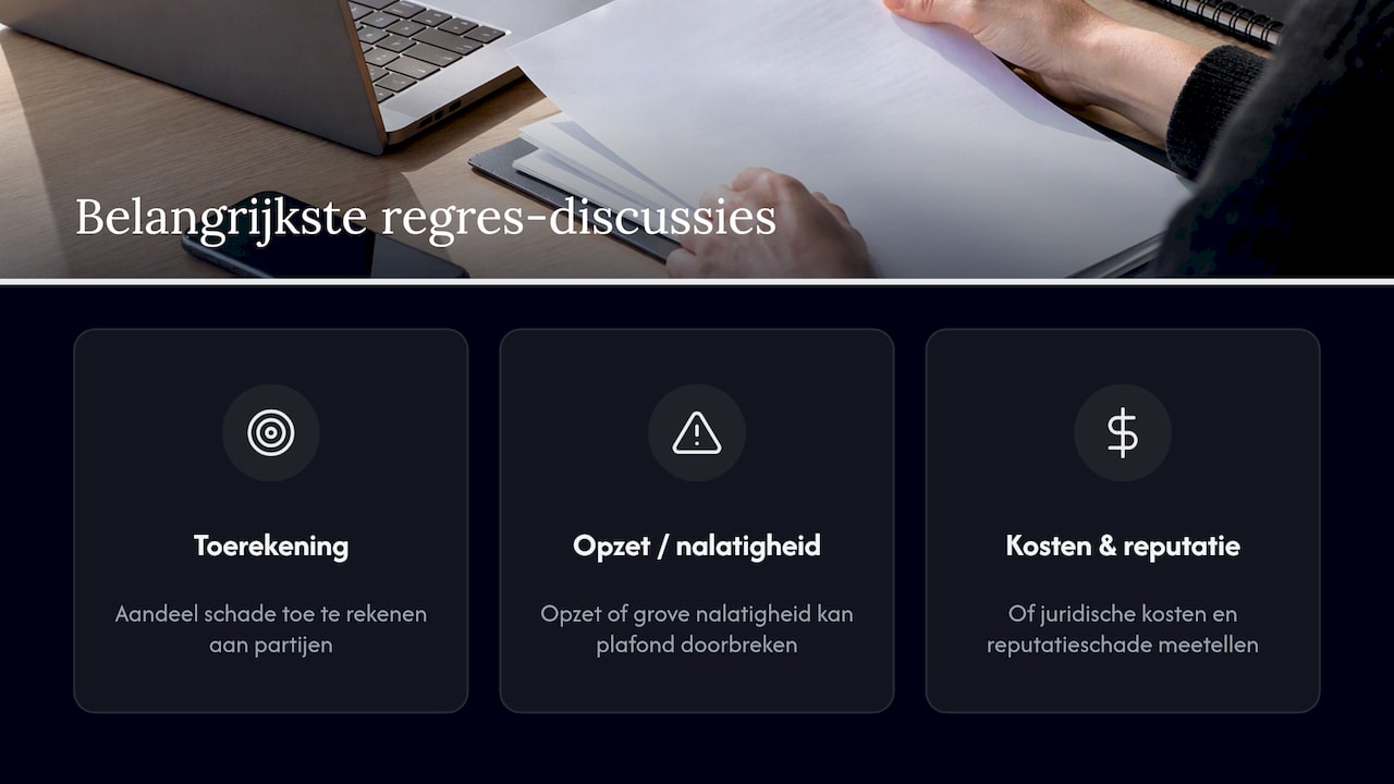 Drie discussiepunten rondom regres en aansprakelijkheid